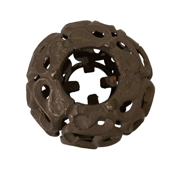 Ornate Cast Iron Decorative Candle Holder - Picture 3 of 9